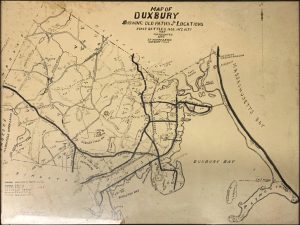 Black and white map of Duxbury