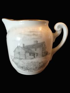 Ceramic pitcher with image of the Alden House, Duxbury