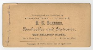 Back side of stereoview of Standish House.